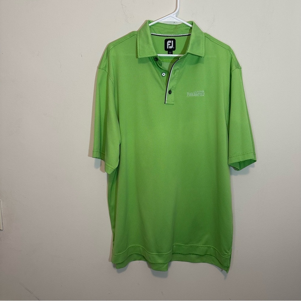 FootJoy Fieldstone Golf Club Golf‎ Polo Shirt Mens (XL) Lime Green Performance